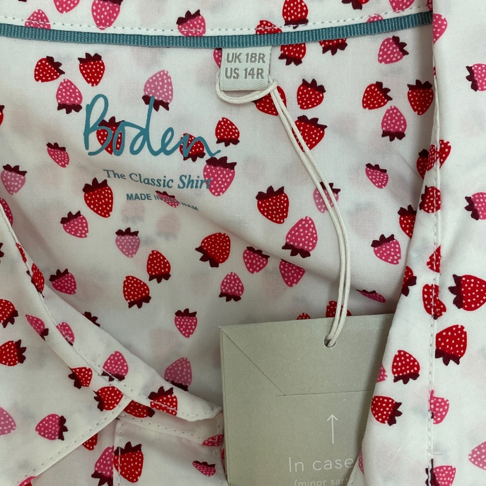 Boden Classic Shirt - Strawberry π Print - Picture 5 of 7
